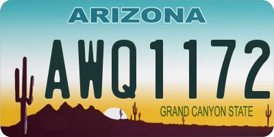 AZ license plate AWQ1172