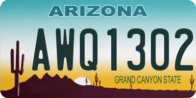 AZ license plate AWQ1302