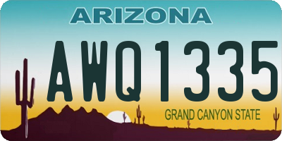AZ license plate AWQ1335