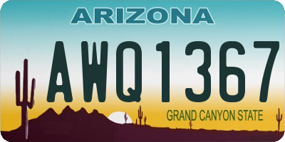 AZ license plate AWQ1367