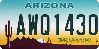 AZ license plate AWQ1430