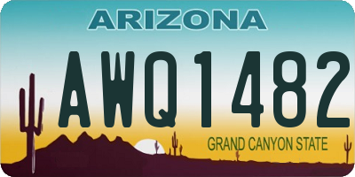 AZ license plate AWQ1482