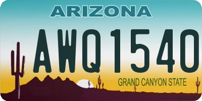 AZ license plate AWQ1540