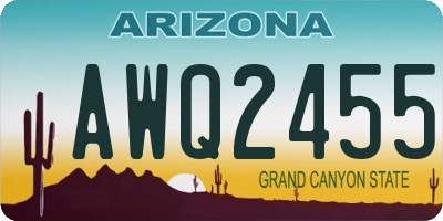 AZ license plate AWQ2455