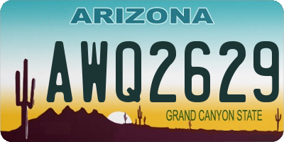 AZ license plate AWQ2629