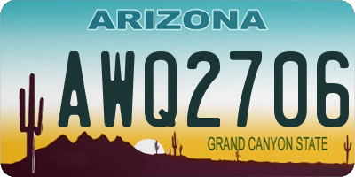 AZ license plate AWQ2706