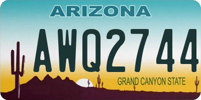 AZ license plate AWQ2744