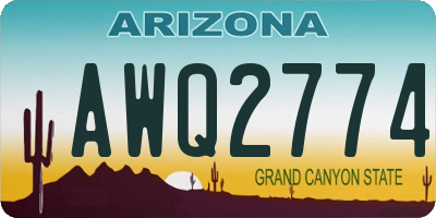 AZ license plate AWQ2774