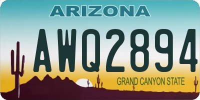 AZ license plate AWQ2894