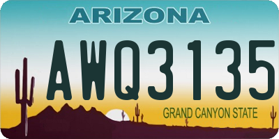 AZ license plate AWQ3135