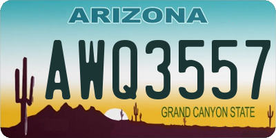 AZ license plate AWQ3557
