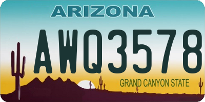 AZ license plate AWQ3578