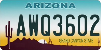 AZ license plate AWQ3602