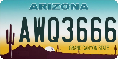 AZ license plate AWQ3666