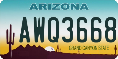 AZ license plate AWQ3668
