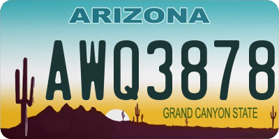 AZ license plate AWQ3878