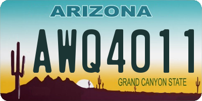 AZ license plate AWQ4011