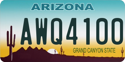 AZ license plate AWQ4100
