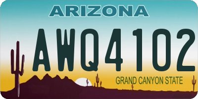 AZ license plate AWQ4102