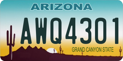 AZ license plate AWQ4301