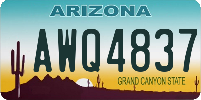 AZ license plate AWQ4837