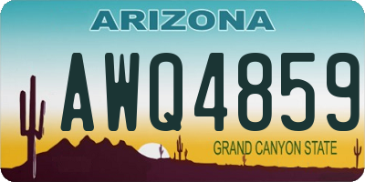 AZ license plate AWQ4859