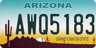 AZ license plate AWQ5183