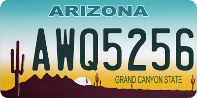 AZ license plate AWQ5256