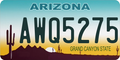 AZ license plate AWQ5275