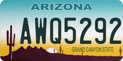 AZ license plate AWQ5292