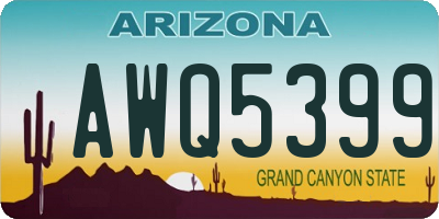 AZ license plate AWQ5399