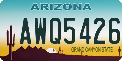 AZ license plate AWQ5426