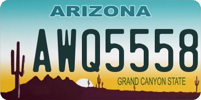 AZ license plate AWQ5558