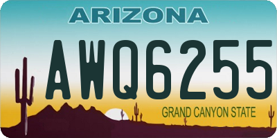 AZ license plate AWQ6255