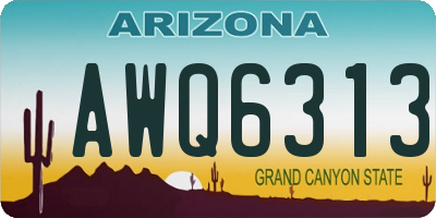 AZ license plate AWQ6313