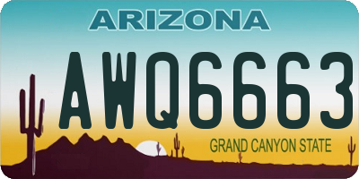 AZ license plate AWQ6663