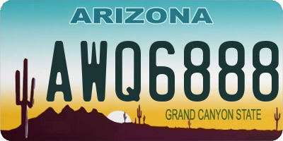 AZ license plate AWQ6888