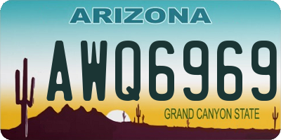 AZ license plate AWQ6969