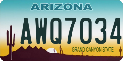 AZ license plate AWQ7034