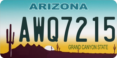 AZ license plate AWQ7215
