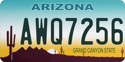 AZ license plate AWQ7256