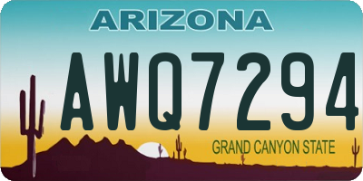 AZ license plate AWQ7294