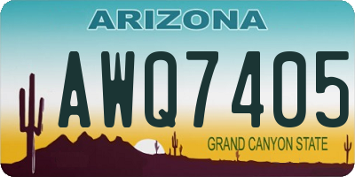 AZ license plate AWQ7405