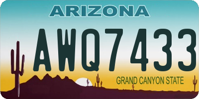 AZ license plate AWQ7433