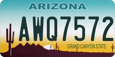 AZ license plate AWQ7572