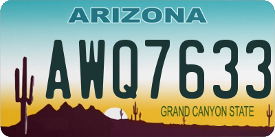 AZ license plate AWQ7633