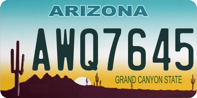 AZ license plate AWQ7645