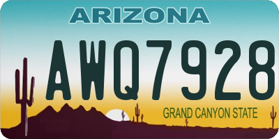 AZ license plate AWQ7928