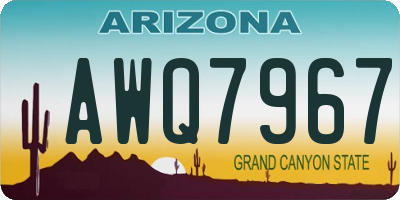 AZ license plate AWQ7967