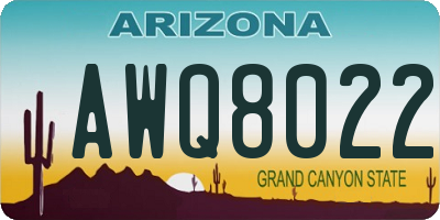 AZ license plate AWQ8022